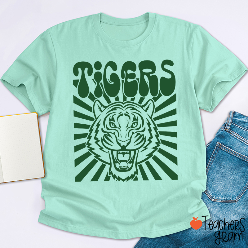 Personalized School Spirit Mascot Vintage Distressed Teacher T-Shirt