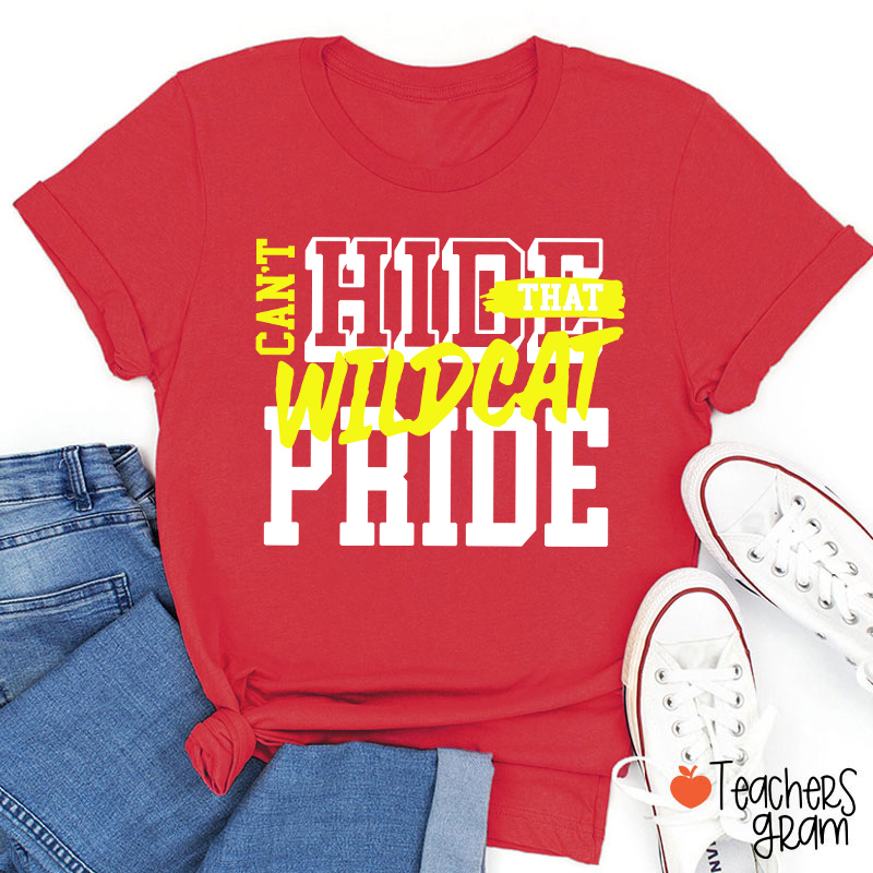Personalized Can't Hide That Warrior Pride Bold Color Block Text Graphic Teacher T‑Shirt