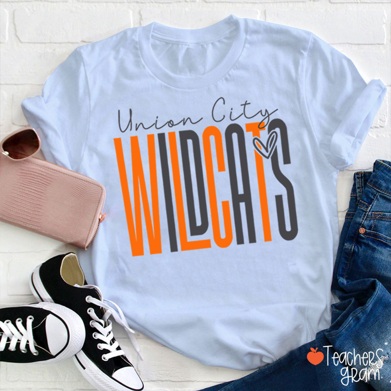 Personalized Mascot Heart Teacher T-Shirt