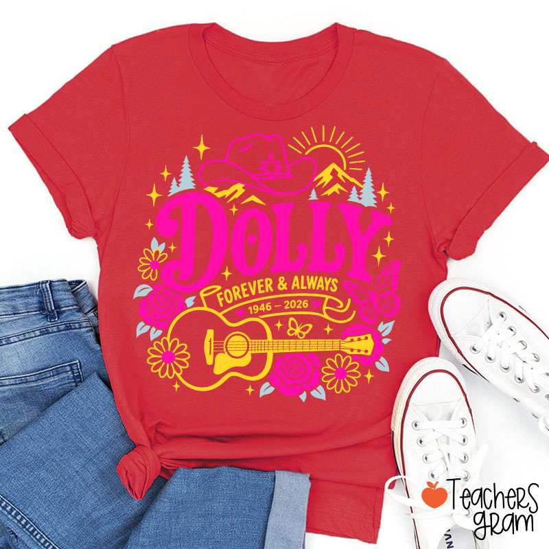 Dolly Forever Always Western Floral Teacher T‑Shirt