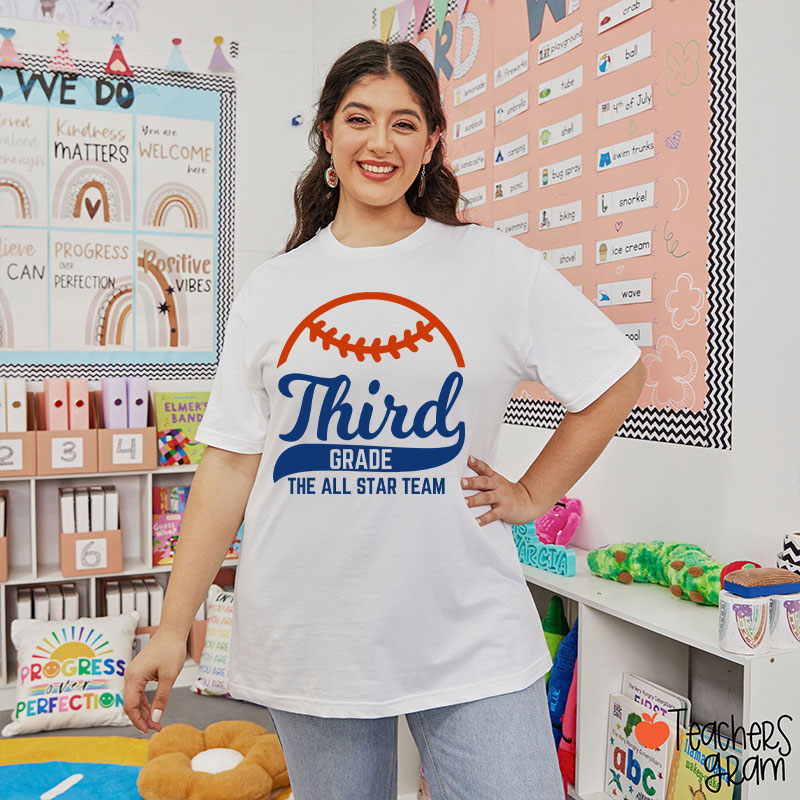 Personalized Baseball The All Star Team Teacher T-Shirt