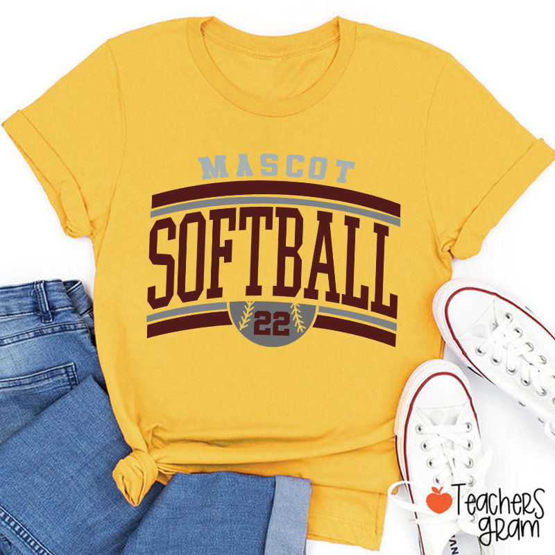 Personalized School Mascot And Sport Colorblock Design Teacher T-Shirt