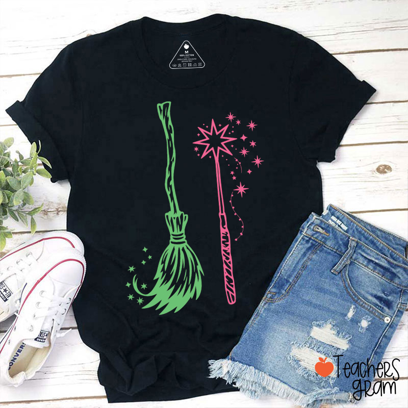 Magic Broom And Fairy Wand Teacher T-Shirt