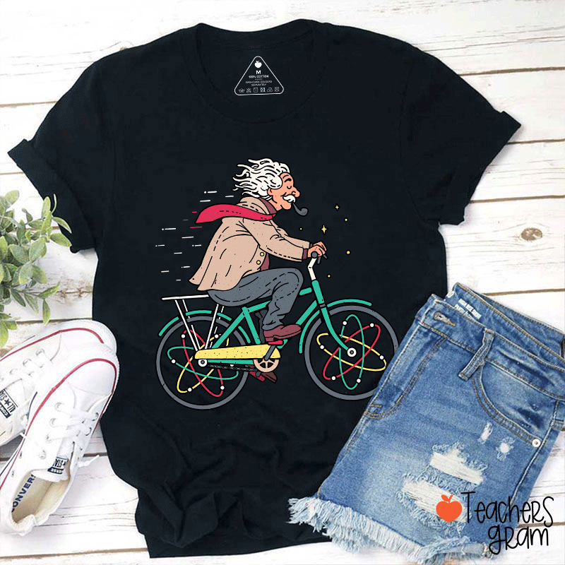 Einstein Bicycle Atomic Physics Teacher T-Shirt