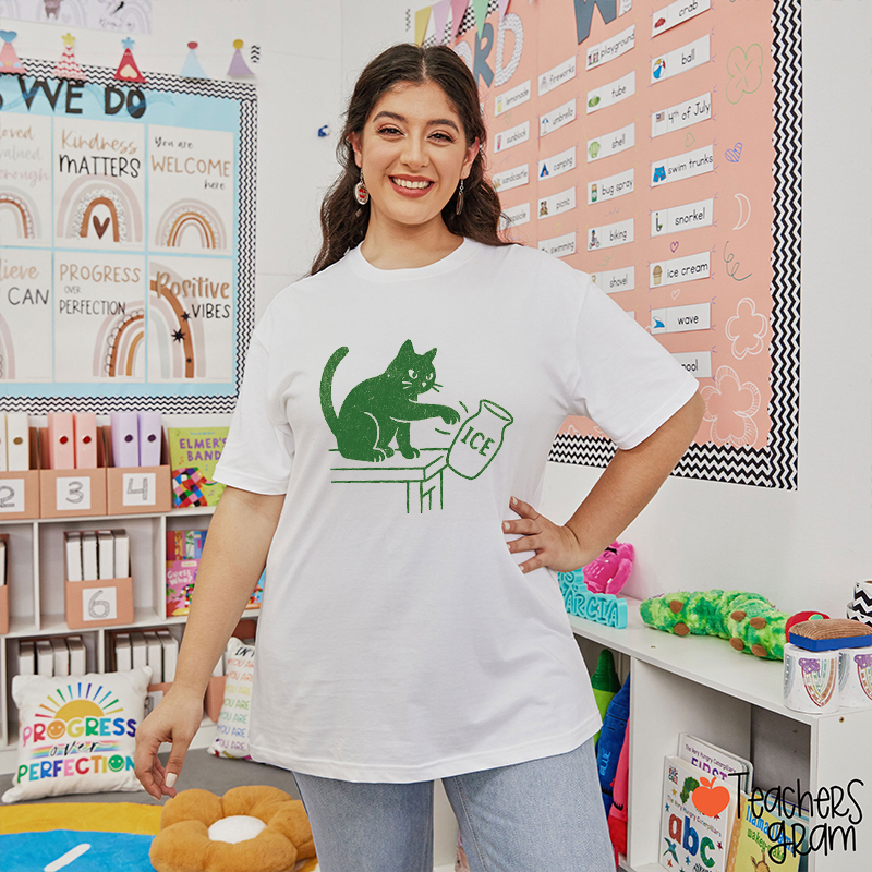 Abolish ICE Funny Cat Political Teacher T-Shirt