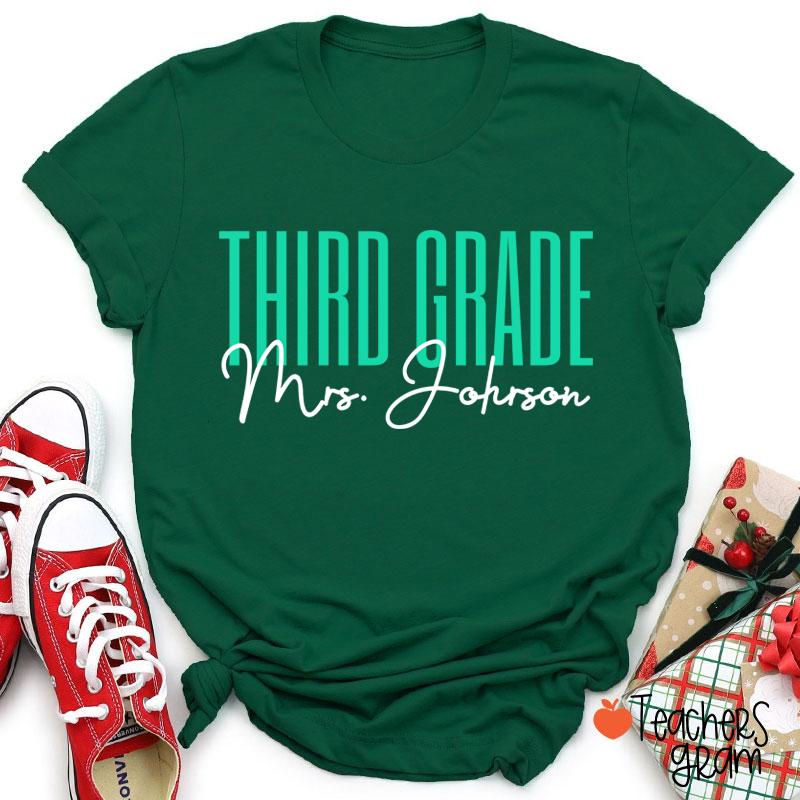 Personalized Grade And Name Back To School Teacher T-Shirt