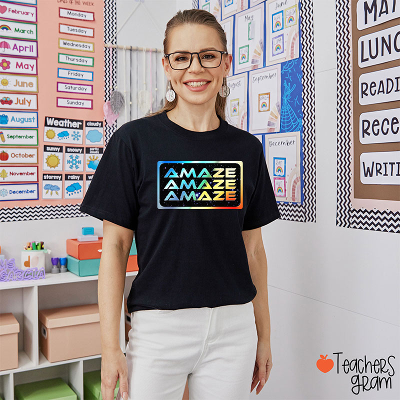 Colorful Amaze Teacher T-Shirt
