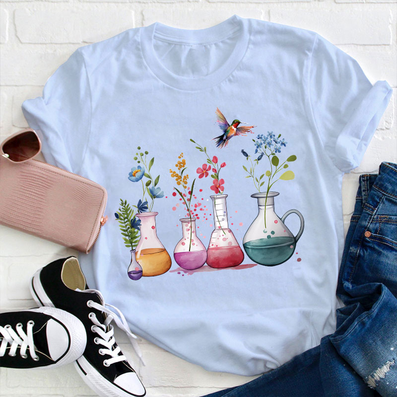 Floral Laboratory Teacher T-Shirt