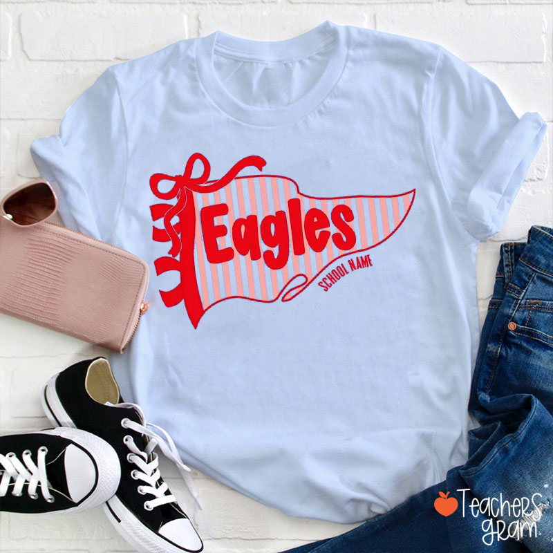 Personalized Mascot Spirit Pennant Teacher T-Shirt