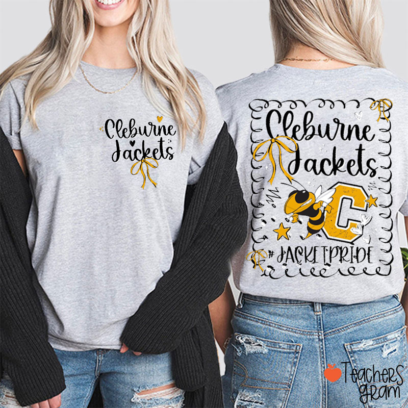 Personalized Mascot School Spirit Teacher Two Sided T-Shirt