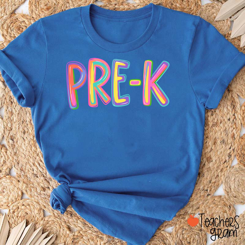 Personalized Name Colorful Neon Teacher T-Shirt