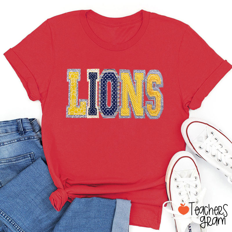 Personalized Mascot Mixed Print Letter Teacher T-Shirt