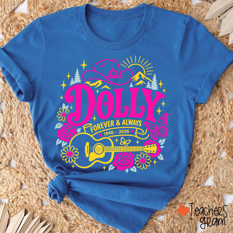 Dolly Forever Always Western Floral Teacher T‑Shirt