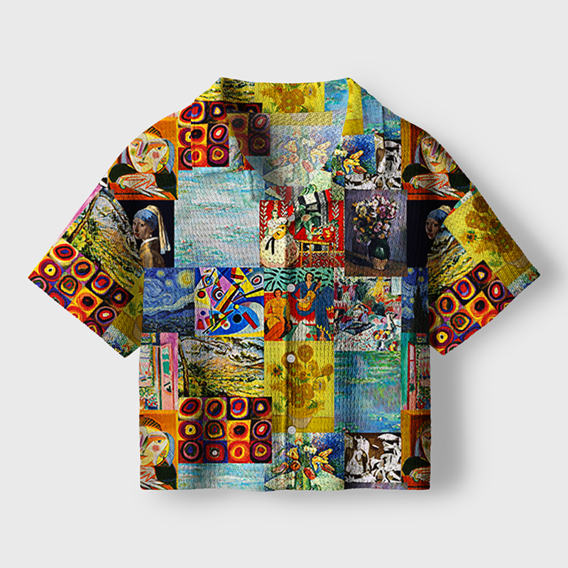 Falling Into The Ocean Of Art Teacher Crochet Crop Camp Shirt