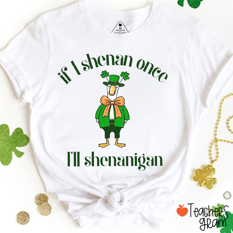 If I Shenan Once I'll Shenanigan Silly Goose Teacher T-Shirt