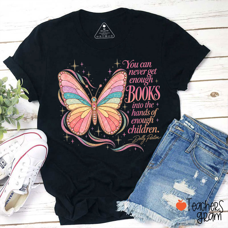 Boho Sparkle Butterfly Book Lover Quote Teacher T‑Shirt