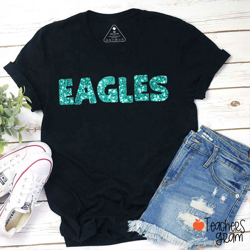 Personalized Team Name Glitter Game Day Teacher T-Shirt