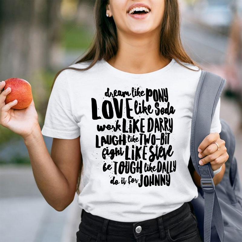 The Outsiders Character Names Teacher T-Shirt