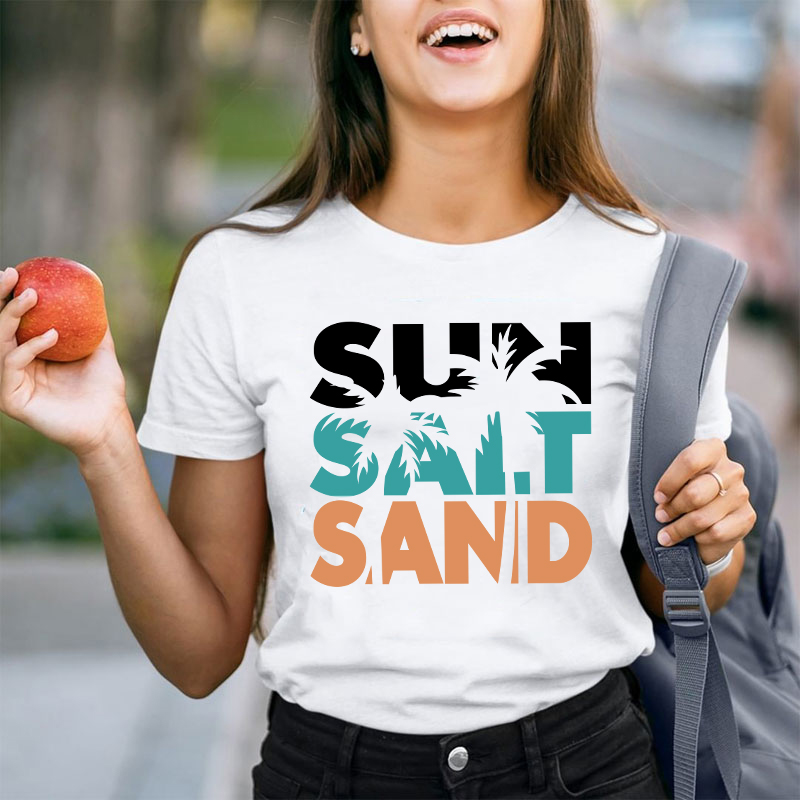 Sun Salt Sand Summer Teacher T-Shirt