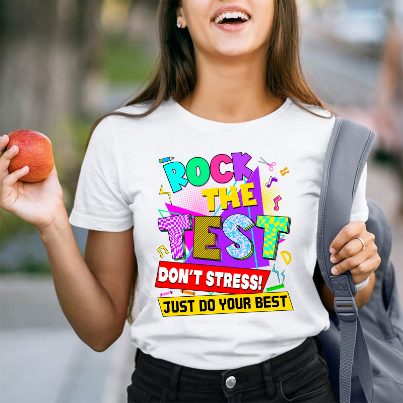 Retro Rock The Test Teacher T-Shirt