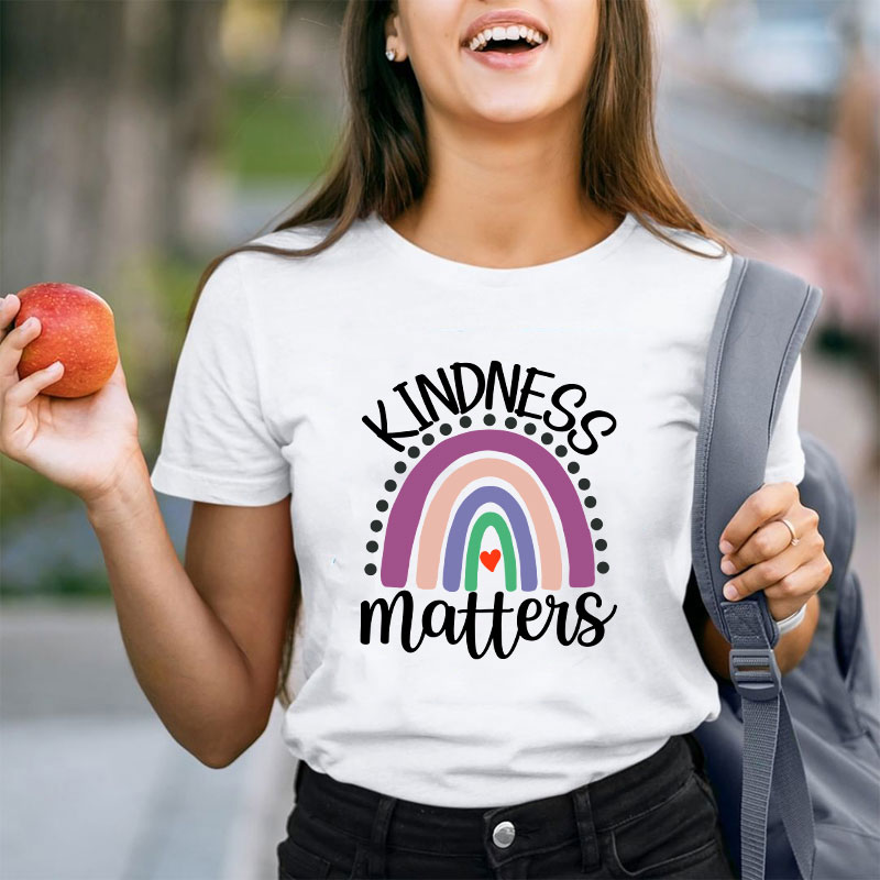 Kindness Matter Rainbow Teacher T-Shirt