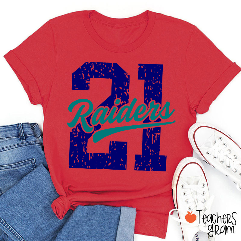 Personalized Vintage Distressed Number Team Name Mascot Teacher T-Shirt