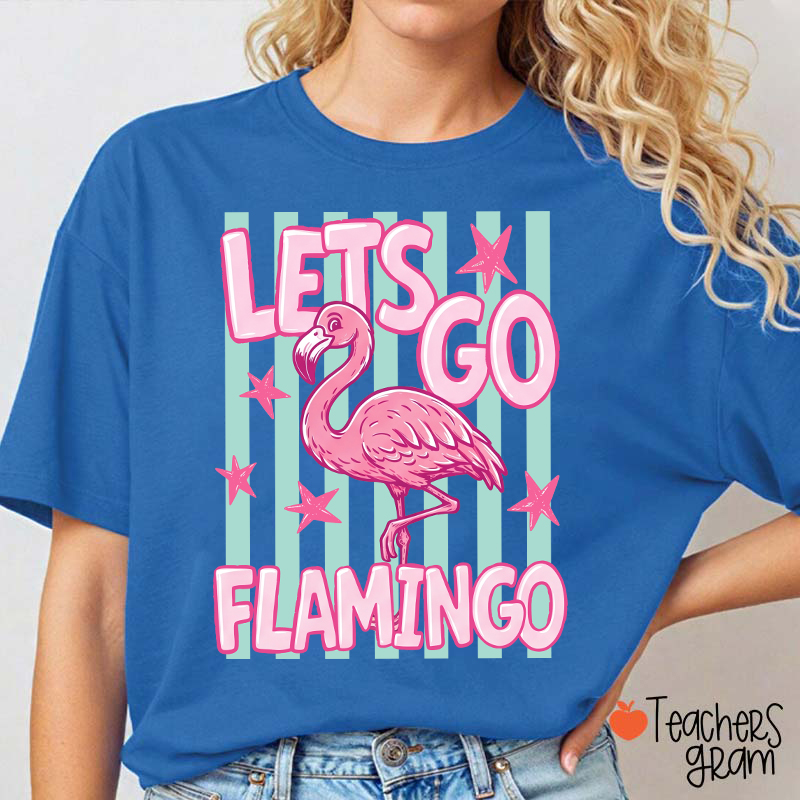 Personalized Retro Cute Animal Striped Frame Teacher T-Shirt