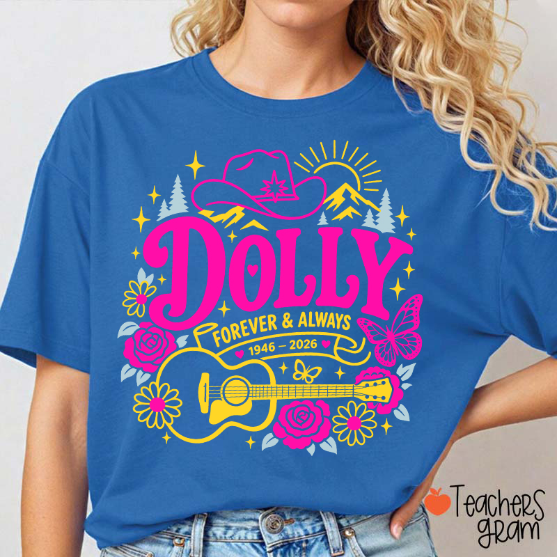 Dolly Forever Always Western Floral Teacher T‑Shirt