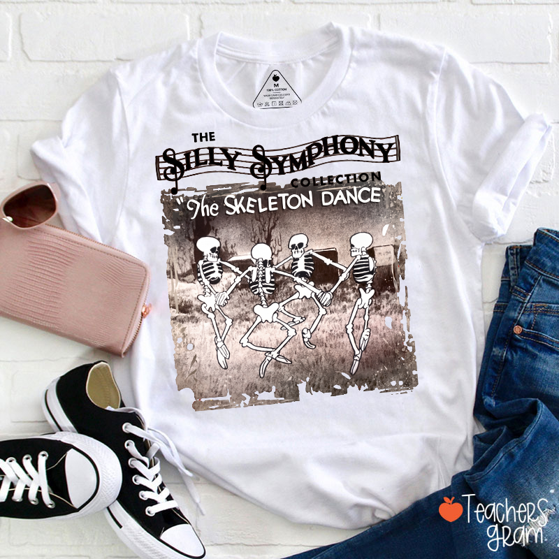 The Silly Symphony The Skeleton Dance Halloween Teacher T‑Shirt
