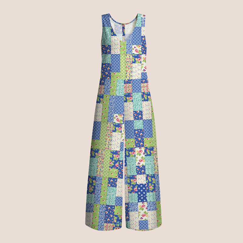 Boho Patchwork Teacher Jumpsuit