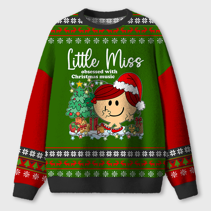 Obsessed With Christmas Music Teacher Ugly Fluffy Christmas Sweater