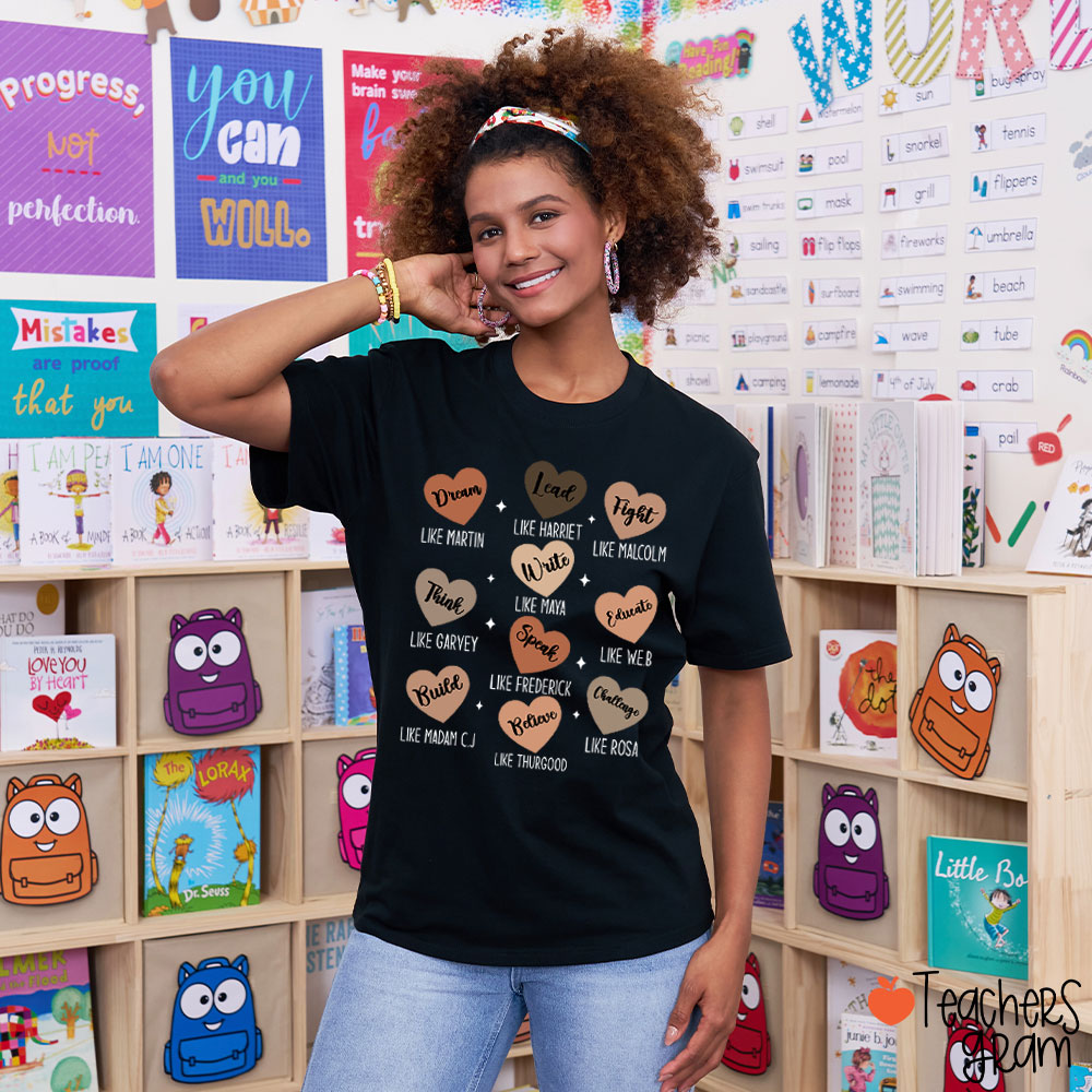 Dream Like Martin Lead Like Harriet Teacher T-Shirt