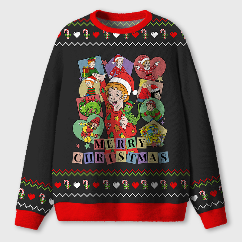 Merry Christmas Children Magic School Teacher Ugly Fluffy Christmas Sweater