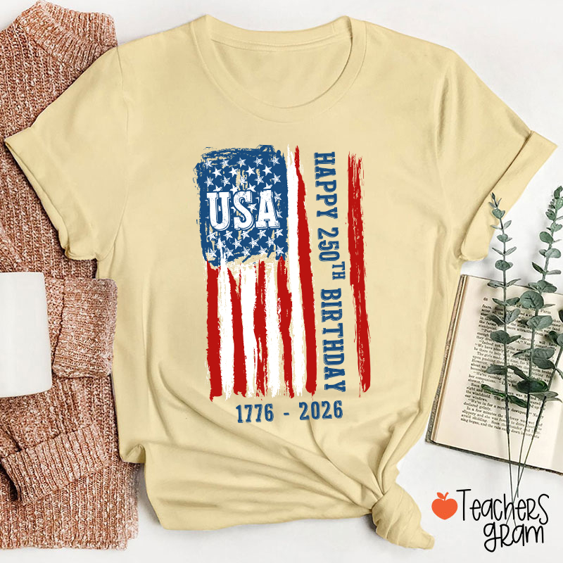 America Independence Day 1776-2026 Patriotic Teacher T-Shirt