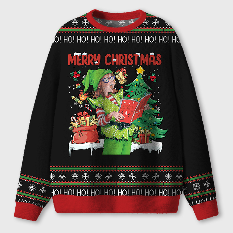 Merry Christmas Little Kids Teacher Ugly Fluffy Christmas Sweater