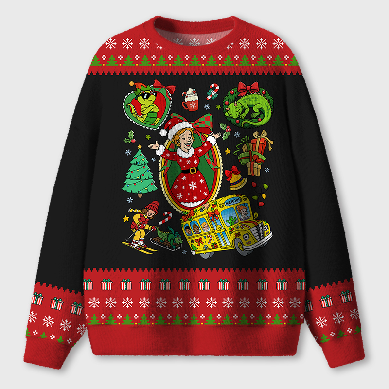 Having A Magic Christmas Teacher Ugly Fluffy Christmas Sweater