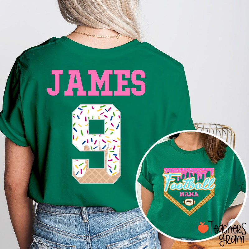 Personalized Sport Ice Cream Drip Teacher Two Sided T-Shirt