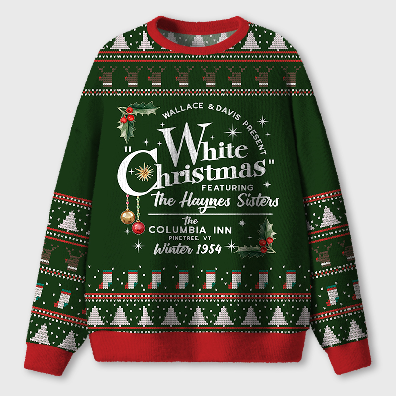 White Christmas Teacher Ugly Fluffy Christmas Sweater