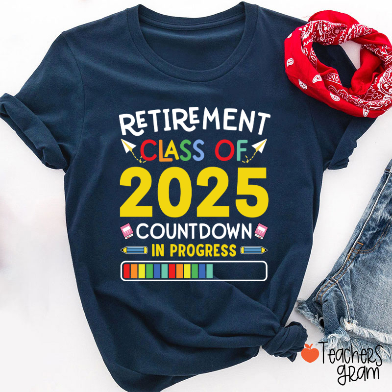 Personalized Countdown On Progress Retirement Teacher T-Shirt