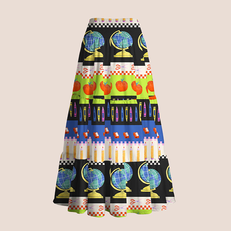 Stationery And School Life Teacher Tiered Skirt
