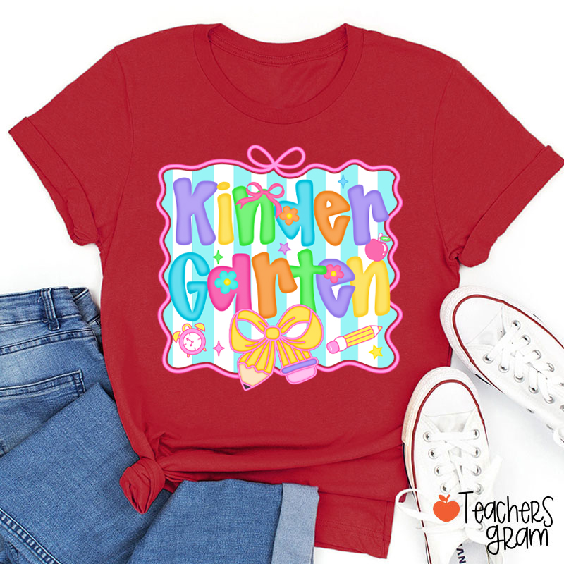 Personalized Grade Bow Tie Board Teacher T-Shirt