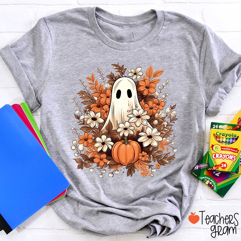 Fall Ghost Halloween Teacher T-Shirt