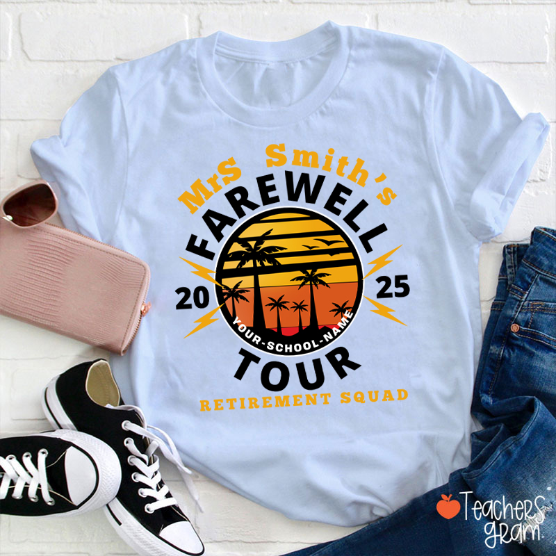 Personalized Teacher's Farewell Tour Retirement Squad Teacher T-Shirt