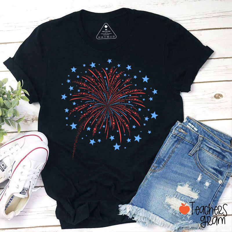 4th Of July Firework Teacher T-Shirt