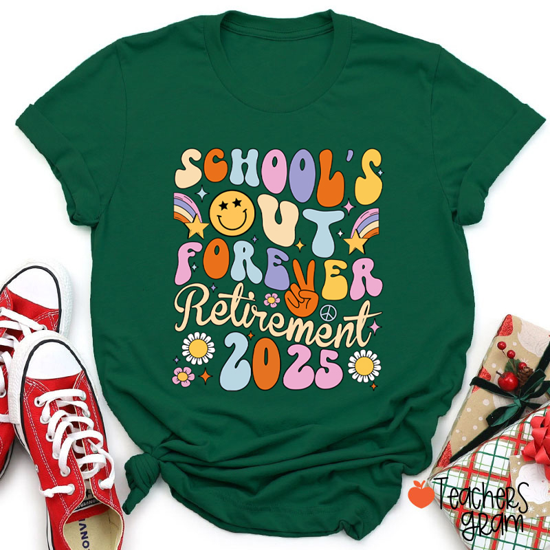 Personalized School's Out Forever Retirement Teacher T-Shirt