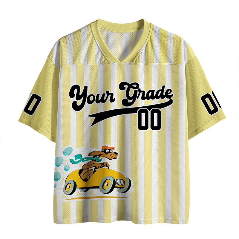 Personalized Grade And Name Go Dog Teacher Mesh Jersey