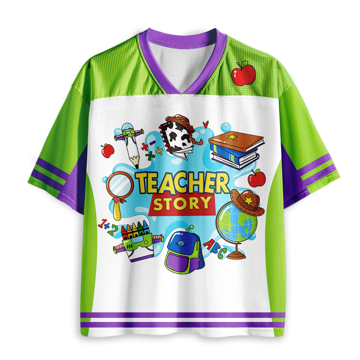 Personalized Teacher Story School Stuff Icons Teacher Mesh Jersey