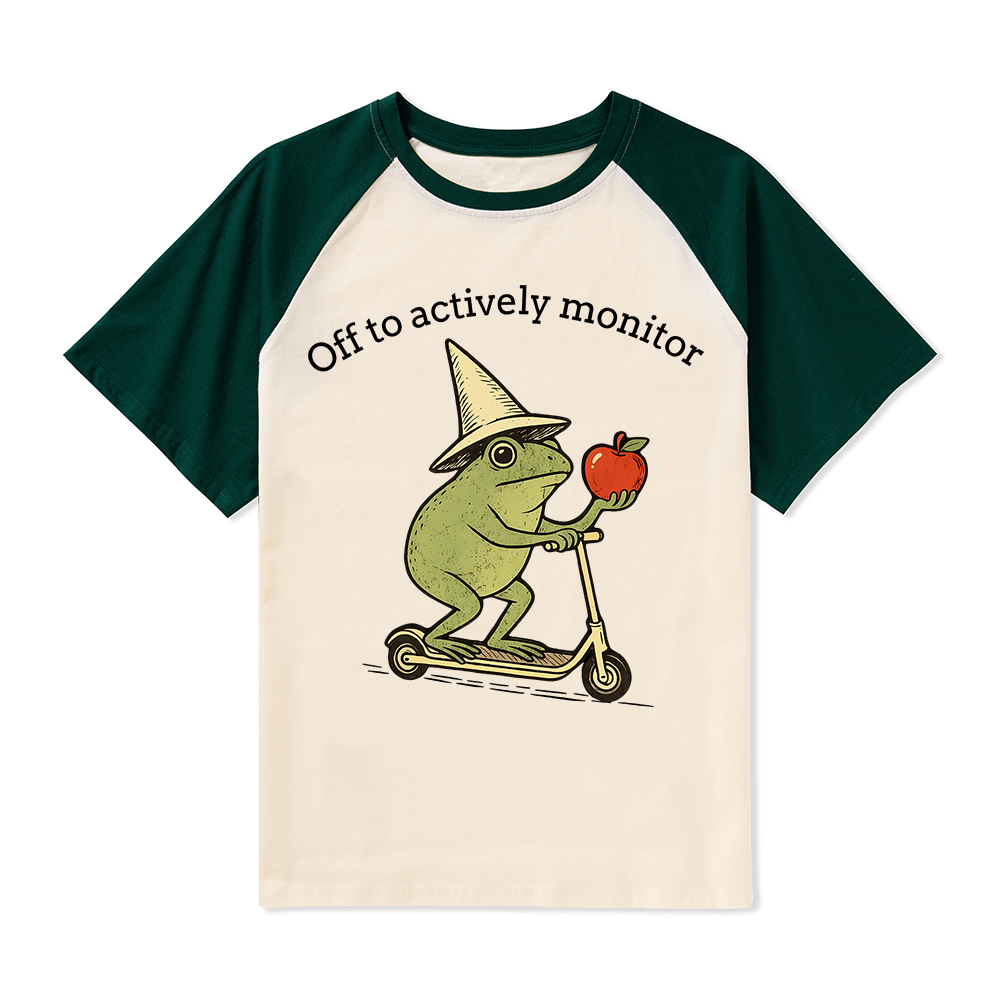Off To Actively Monitor Teacher Raglan T-Shirt