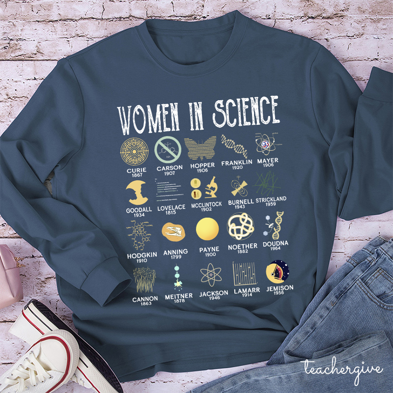 Smart Women In Science Teacher Long Sleeve T-Shirt