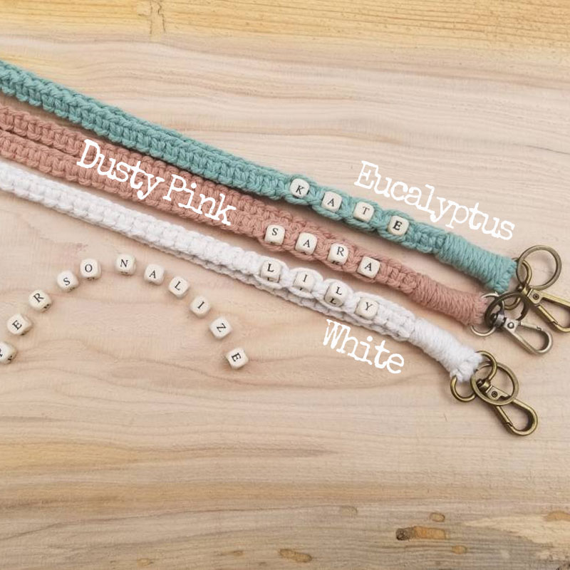 Personalized Macrame Teacher Lanyard